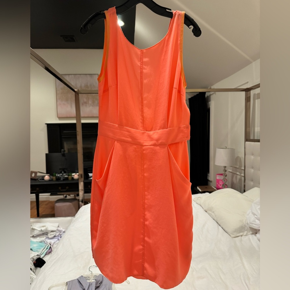 Wilfred neon orange sheath dress size 2